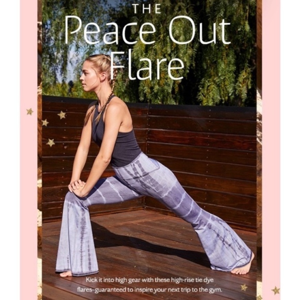 Free People FP Movement Peace Out Tie Dye Flare Pants Grey S
